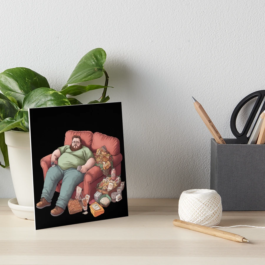 Funny Fat Man Art Board Print for Sale by JustArtDesign9 | Redbubble