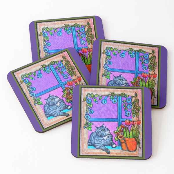 Item preview, Grey Cat in a Window designed and sold by PaniaBrown.