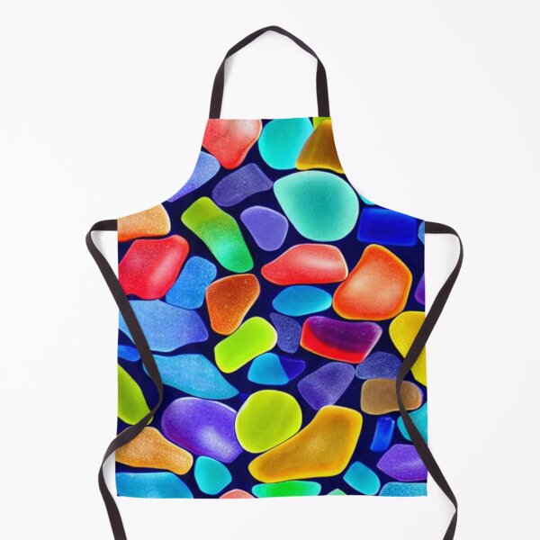 Item preview, Abstract Colorful Sea Glass Pattern on Black designed and sold by calibrit.