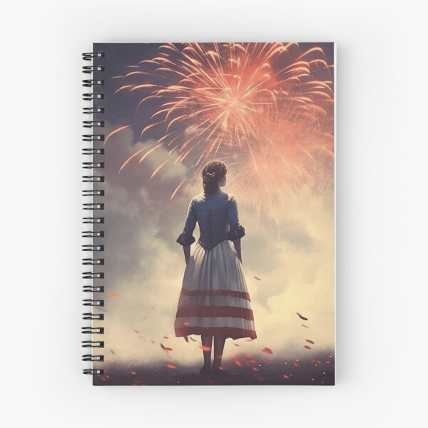 Item preview, A woman admiring Independence Day fireworks on July 4th designed and sold by WorldOfHolidays.