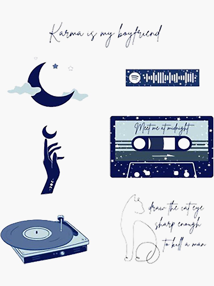 Taylor Swift Midnights Lyrics Sticker