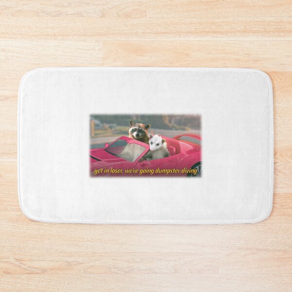 Item preview, Get in loser, we're going dumpster diving raccoon possum word art - film quote version designed and sold by snazzyseagull.
