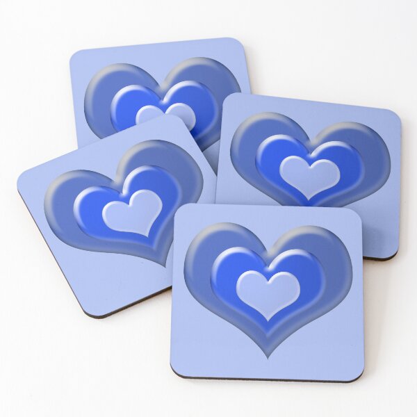Item preview, Shades of Blue Stacked Hearts 3-D Look designed and sold by Karen Simon.