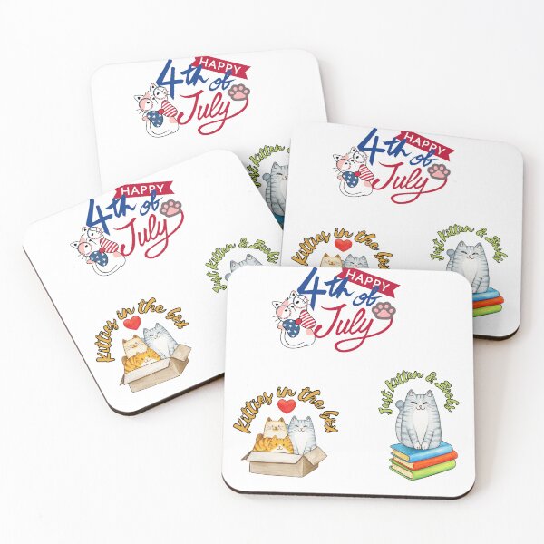 Item preview, Happy 4th of July, pack of cute kitty cat  designed and sold by GiftgaeStyle.