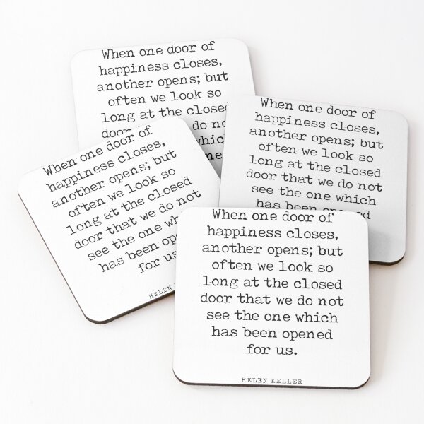 Item preview, When one door closes another opens - Helen Keller Quote - Literature - Typewriter Print designed and sold by Studio Grafiikka.