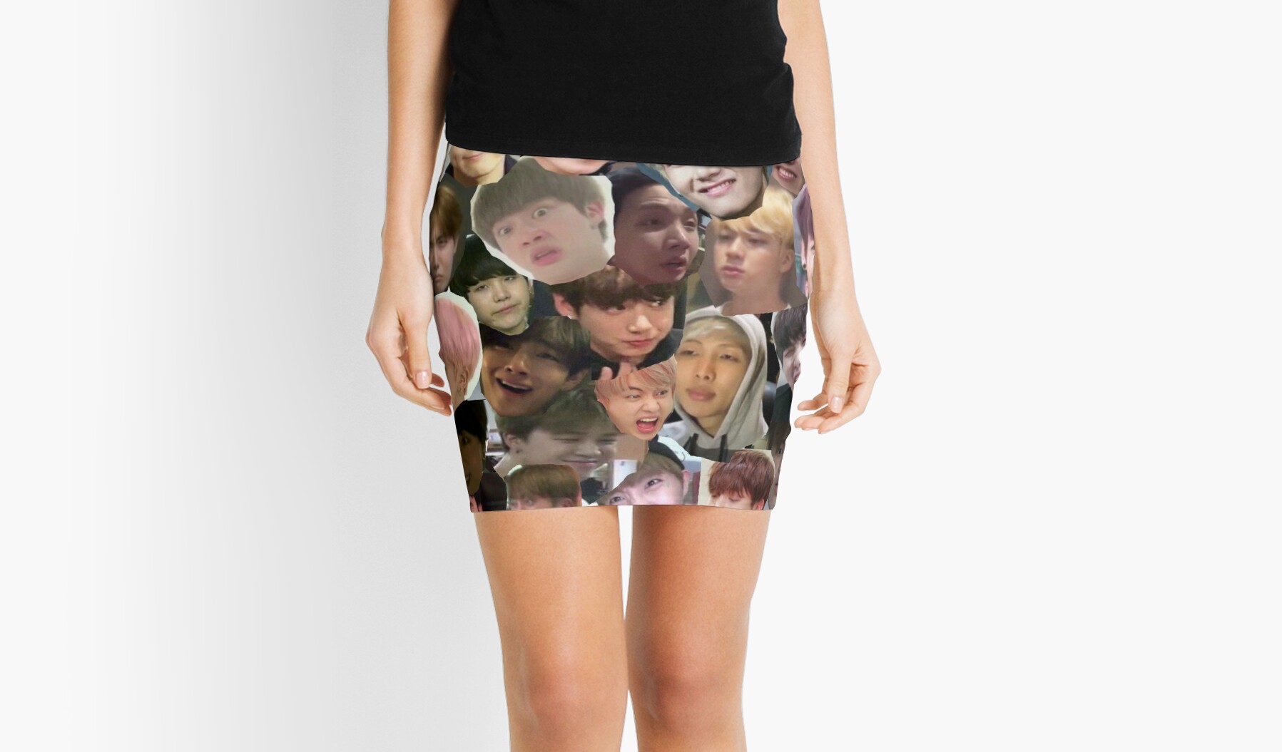 BTS MEME FACE COLLAGE Mini Skirts By Kpop Channel Redbubble