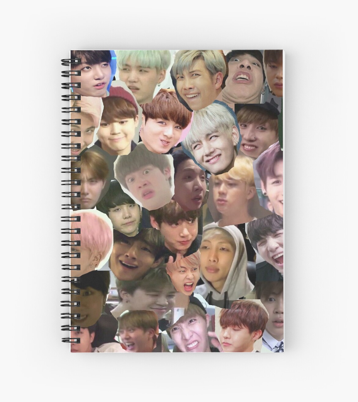 BTS MEME FACE COLLAGE Spiral Notebooks By Kpop Channel Redbubble