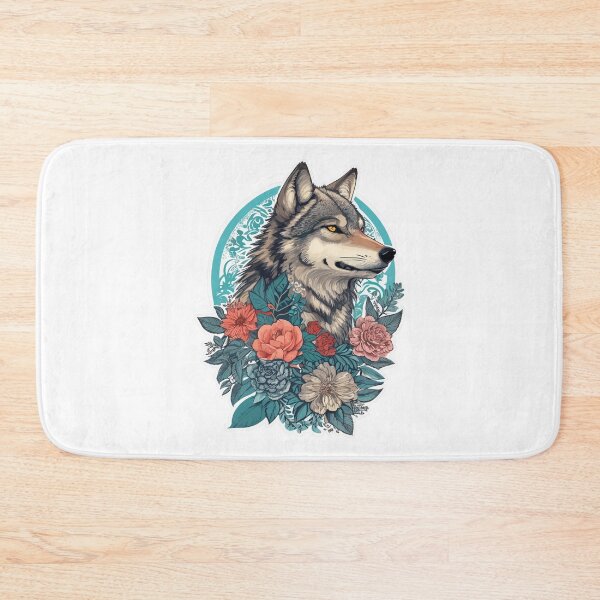 Item preview, Wolf with flowers girls, Wolf Lovers, Wolf Portrait, Girls designed and sold by Porcupine Tees ⭐⭐⭐⭐⭐.