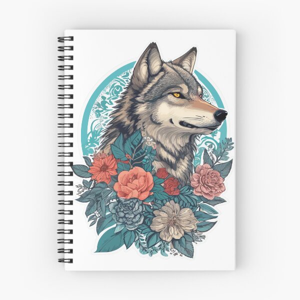 Item preview, Wolf with flowers girls, Wolf Lovers, Wolf Portrait, Girls designed and sold by Porcupine Tees ⭐⭐⭐⭐⭐.