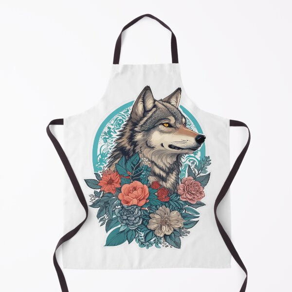 Item preview, Wolf with flowers girls, Wolf Lovers, Wolf Portrait, Girls designed and sold by Porcupine Tees ⭐⭐⭐⭐⭐.