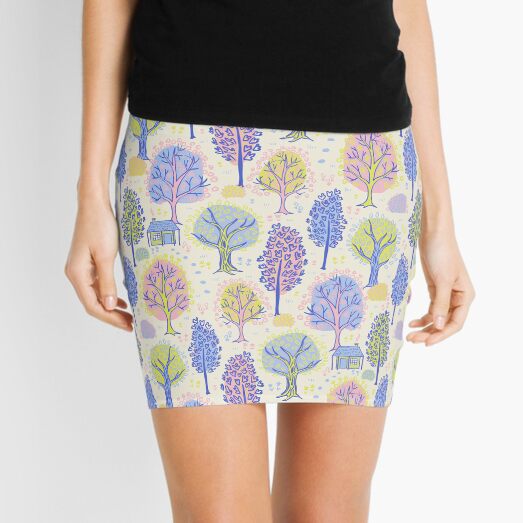 Cottage in the Woods in Spring Mini Skirt