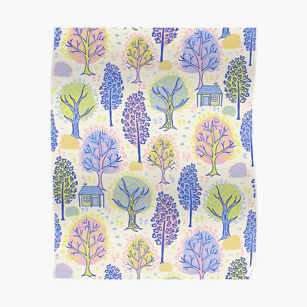 Cottage in the Woods in Spring Poster