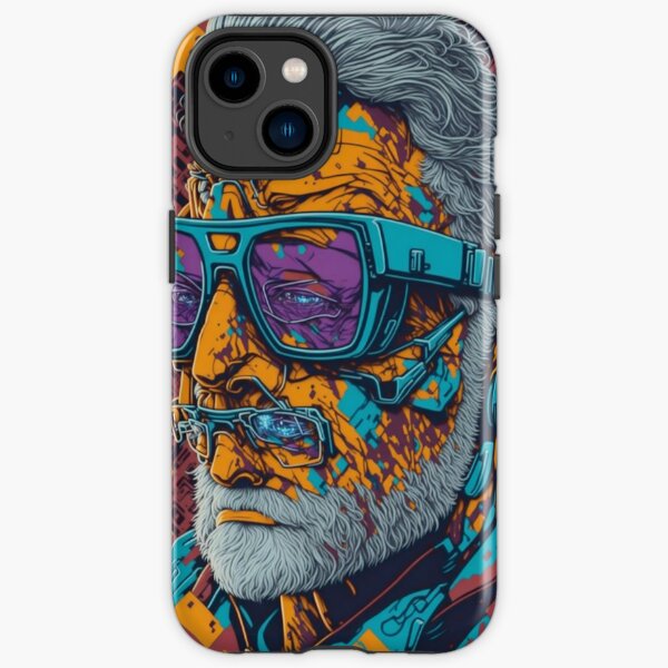 Oncle portant des lunettes, aventurier de science-fiction cool Coque antichoc iPhone