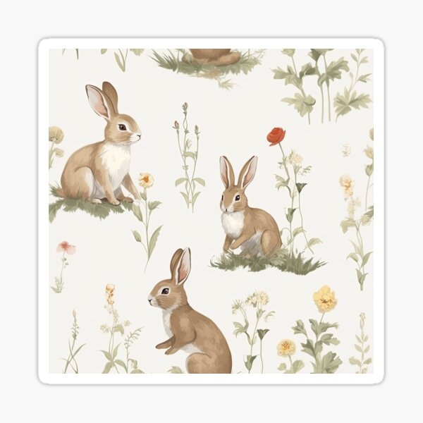 Item preview, Bunnies rabbit  designed and sold by fleurdesignart.