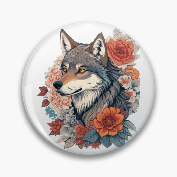 Item preview, Wolf with flowers girls, Wolf Lovers, Wolf Portrait, Aesthetic, Girls designed and sold by Porcupine Tees ⭐⭐⭐⭐⭐.