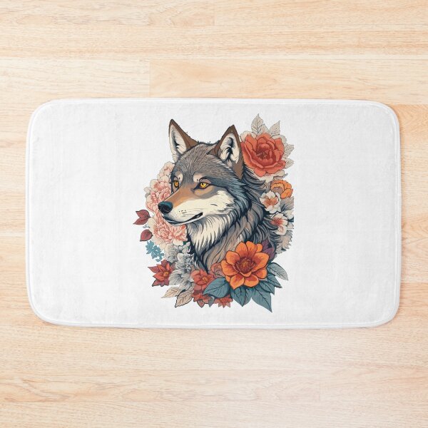 Item preview, Wolf with flowers girls, Wolf Lovers, Wolf Portrait, Aesthetic, Girls designed and sold by Porcupine Tees ⭐⭐⭐⭐⭐.