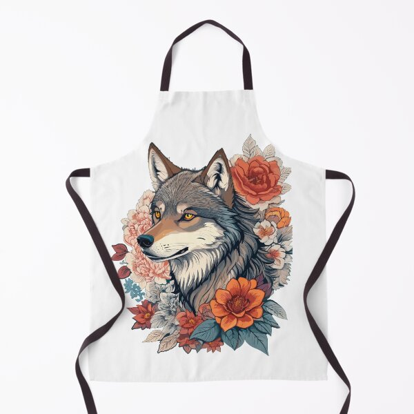 Item preview, Wolf with flowers girls, Wolf Lovers, Wolf Portrait, Aesthetic, Girls designed and sold by Porcupine Tees ⭐⭐⭐⭐⭐.
