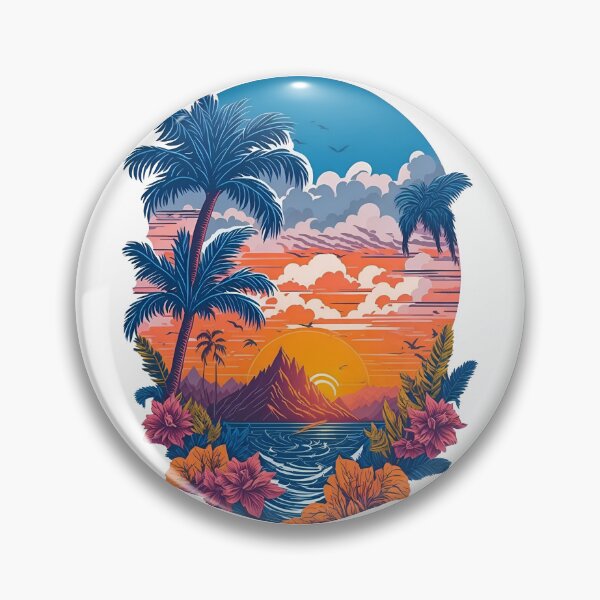 Item preview, Sea Exotic Palm Trees With Flowers Art designed and sold by Horacije.