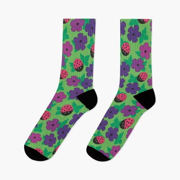 Item preview, Flower Blossoms and Ladybug Beetles Seamless Repeat Pattern designed and sold by MoePark.