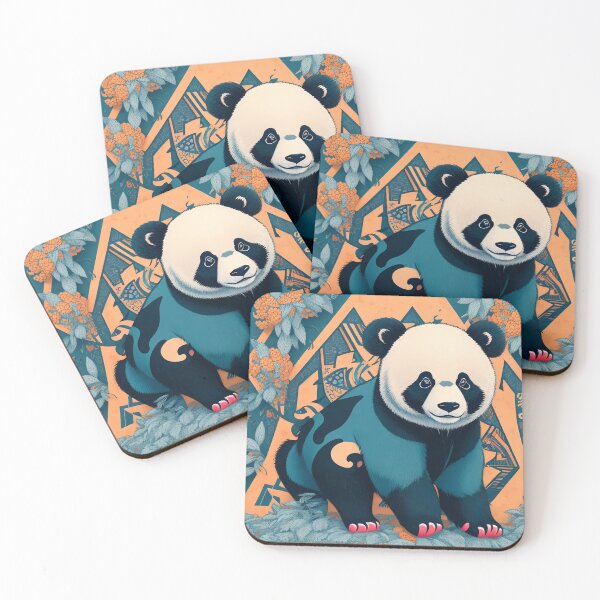 Item preview, Panda bear graffiti animal art blue orange excellent design designed and sold by Meena-tta.