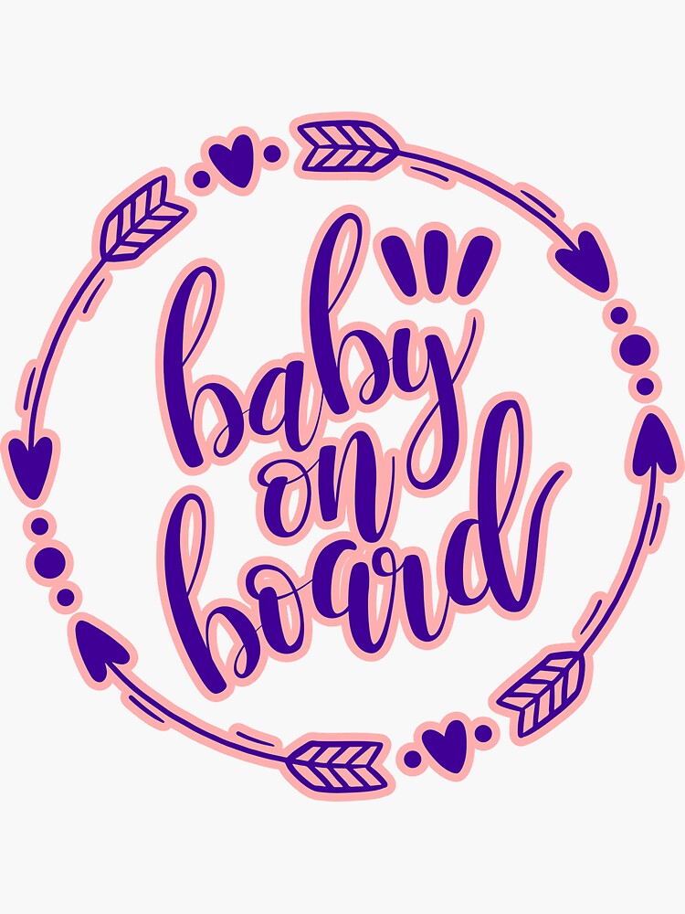 BABY ON BOARD  Sticker for Sale by marcYoCreations