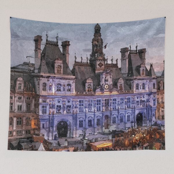 Item preview, Paris City Hall, Architectural Grandeur, Enchanting Parisian Treasure designed and sold by Era-of-Traveler.