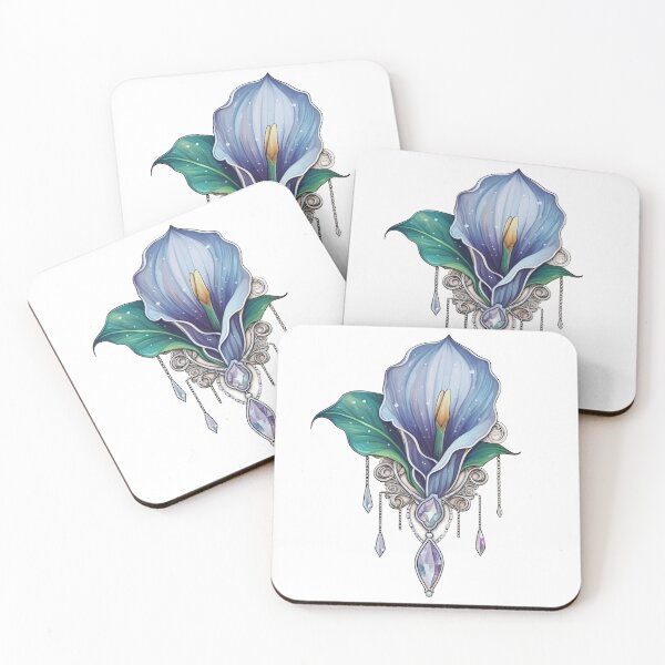 Item preview, Decoration with blue flowers and crystals designed and sold by kosmicwoman.