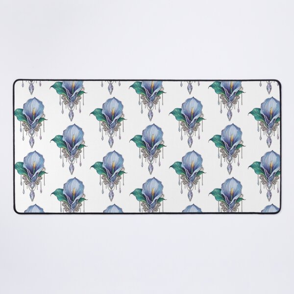 Item preview, Decoration with blue flowers and crystals designed and sold by kosmicwoman.