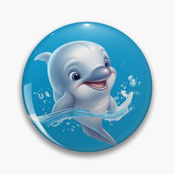 Item preview, Dolphin swimmer baby animated naughty adorable digital art designed and sold by DigitalPixelize.