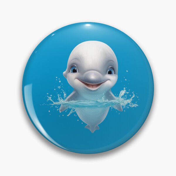 Item preview, little swimming dolphin baby animated mischievous adorable digital art designed and sold by DigitalPixelize.
