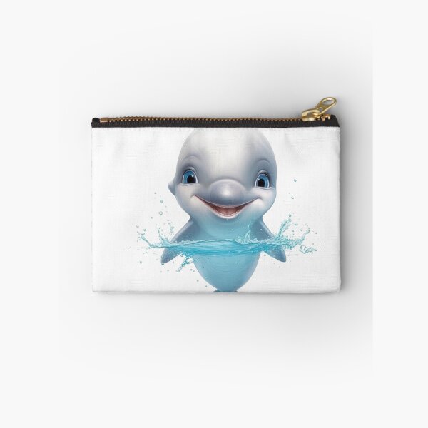 Item preview, little swimming dolphin baby animated mischievous adorable digital art designed and sold by DigitalPixelize.