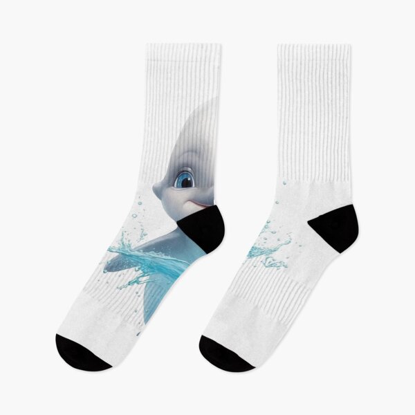 Item preview, little swimming dolphin baby animated mischievous adorable digital art designed and sold by DigitalPixelize.