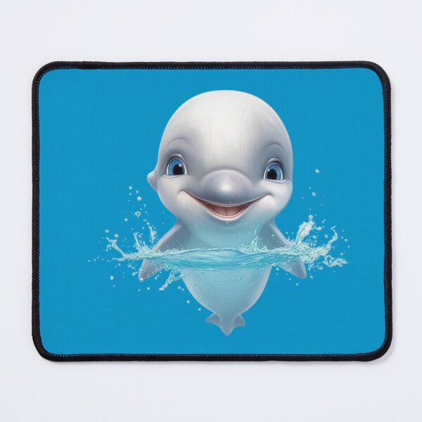 Item preview, little swimming dolphin baby animated mischievous adorable digital art designed and sold by DigitalPixelize.
