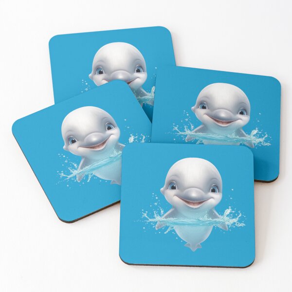 Item preview, little swimming dolphin baby animated mischievous adorable digital art designed and sold by DigitalPixelize.