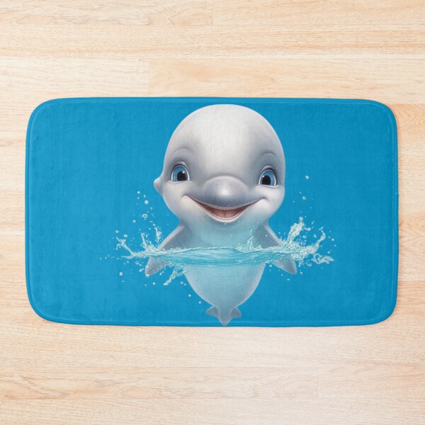 Item preview, little swimming dolphin baby animated mischievous adorable digital art designed and sold by DigitalPixelize.