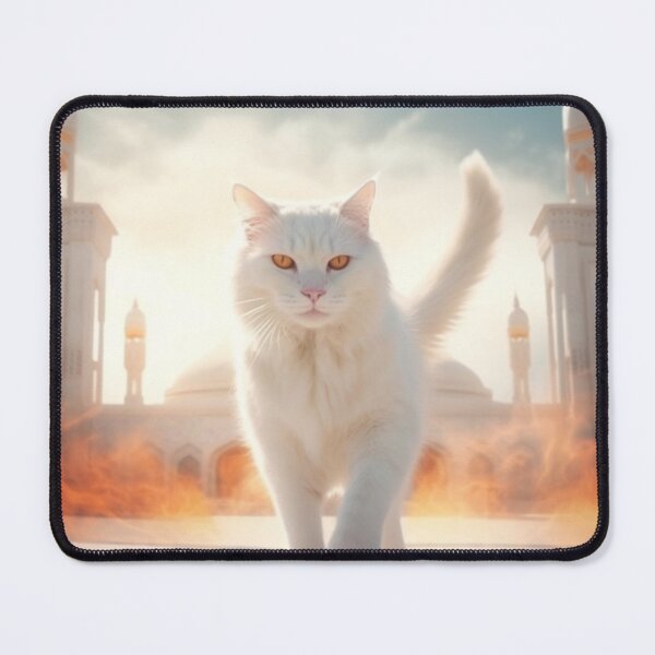 Item preview, white_orange_cat_walking_pass_temple designed and sold by Kirollos9.