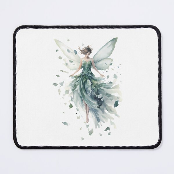 Item preview, Emerald Elegance: Watercolor Fairy in Verdant Dress designed and sold by DapperDanForge.