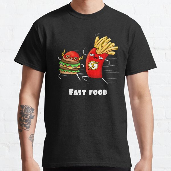 Fast Food Superheroes- burger and fries- flash cartoon Classic T-Shirt