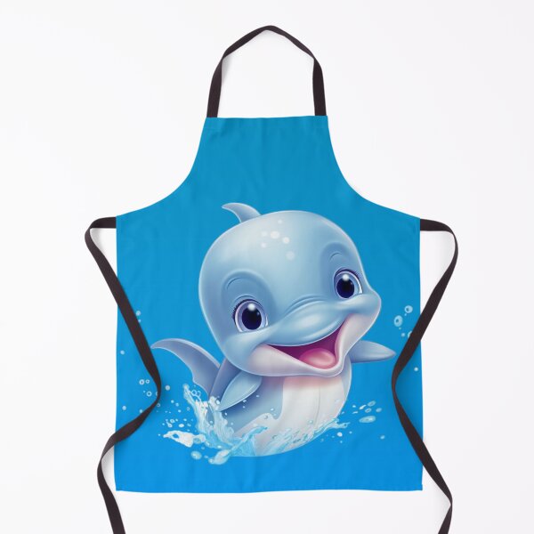 Item preview, Cute animated baby dolphin in the water designed and sold by DigitalPixelize.