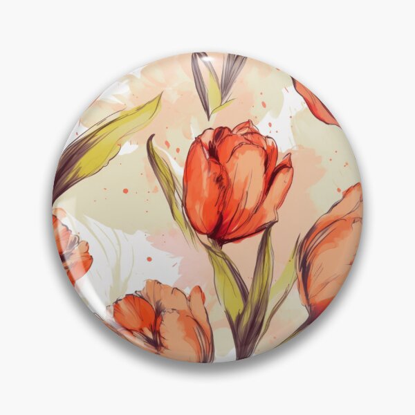 Item preview, Orange Tulips Pattern: Floral Art with Tiling Brushes designed and sold by GiveMeMood.