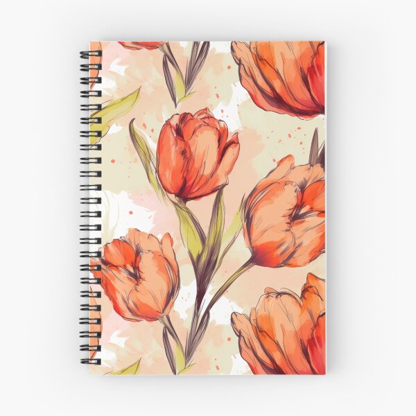 Item preview, Orange Tulips Pattern: Floral Art with Tiling Brushes designed and sold by GiveMeMood.