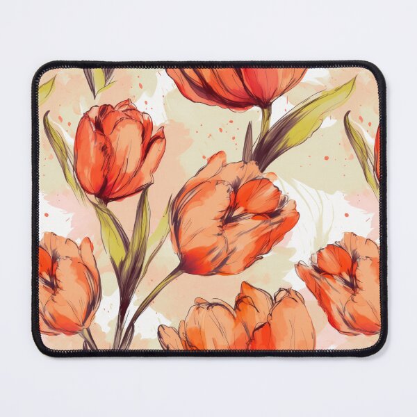 Item preview, Orange Tulips Pattern: Floral Art with Tiling Brushes designed and sold by GiveMeMood.