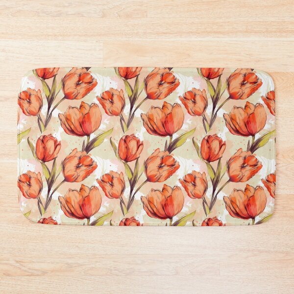 Item preview, Orange Tulips Pattern: Floral Art with Tiling Brushes designed and sold by GiveMeMood.