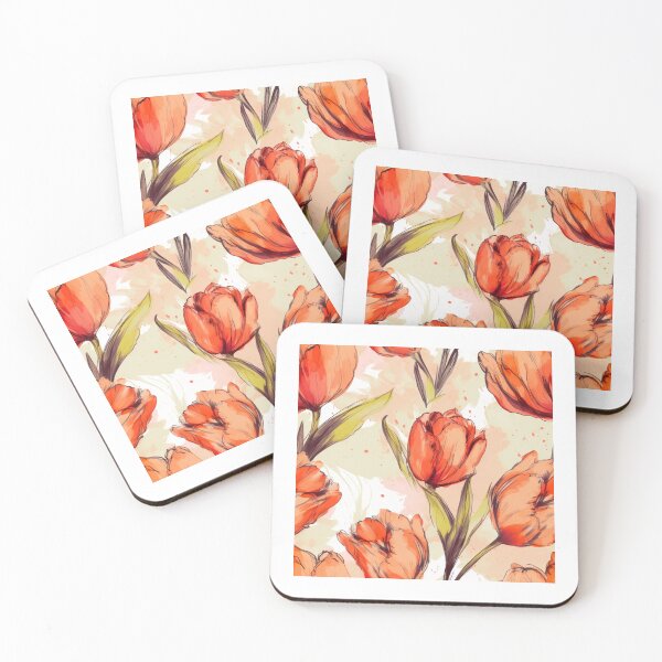 Item preview, Orange Tulips Pattern: Floral Art with Tiling Brushes designed and sold by GiveMeMood.