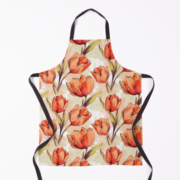 Item preview, Orange Tulips Pattern: Floral Art with Tiling Brushes designed and sold by GiveMeMood.