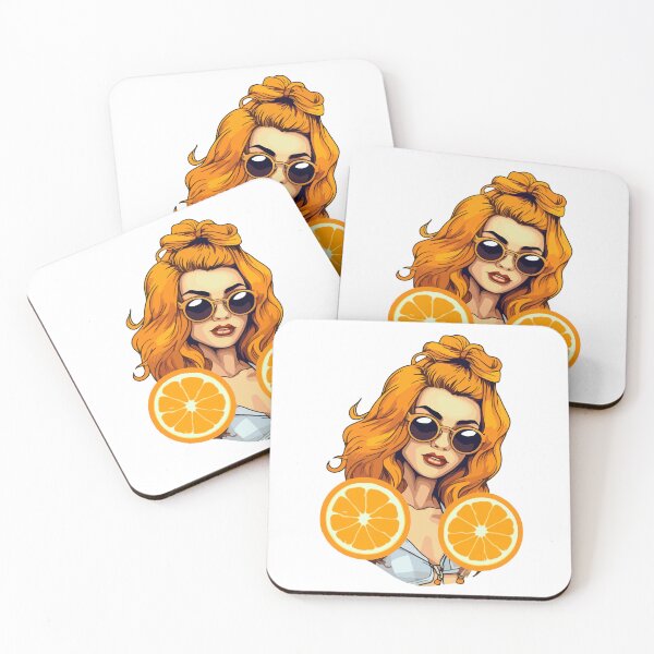 Item preview, Vibrant Orange: A Captivating Portrait of a Woman designed and sold by Artwyz.