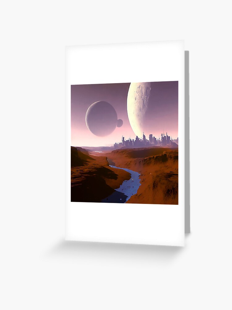 Thumbnail 1 of 2, Greeting Card, the city in the distance designed and sold by cokemann.