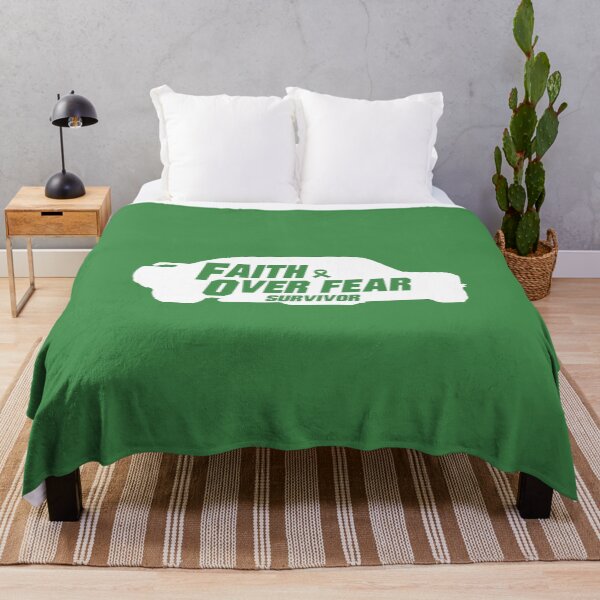 Item preview, mental health Awareness green ribbon faith over fear survivor designed and sold by shaderepublic.