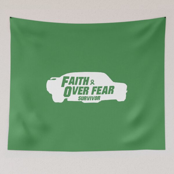 Item preview, mental health Awareness green ribbon faith over fear survivor   designed and sold by shaderepublic.