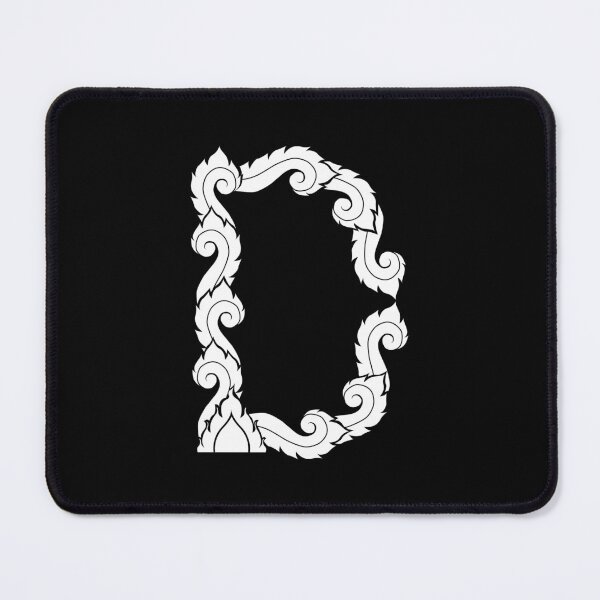 Item preview, White elegant letter D with Thai art elements.  designed and sold by KanyaluckArtist.